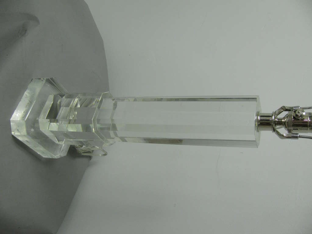Austrian Crystal Glass Art Deco Skyscraper Lamp