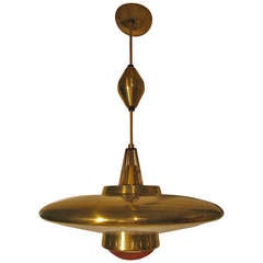 Vintage Mid Century Modern Pendant Lamp Manner of Paavo Tynell