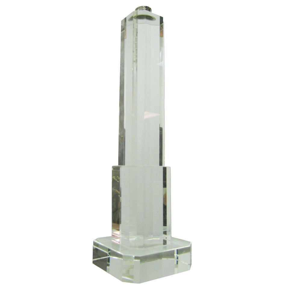 Crystal Glass Art Deco Skyscraper Lamp