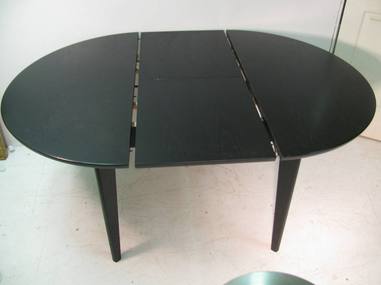 Mid Century Modern Ebonized Oak Extension Dining Table  by Skovby In Excellent Condition In Port Jervis, NY