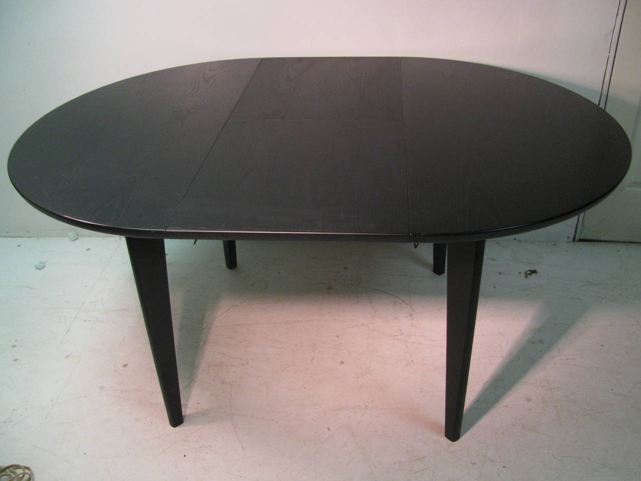 Mid Century Modern Ebonized Oak Extension Dining Table  by Skovby 1