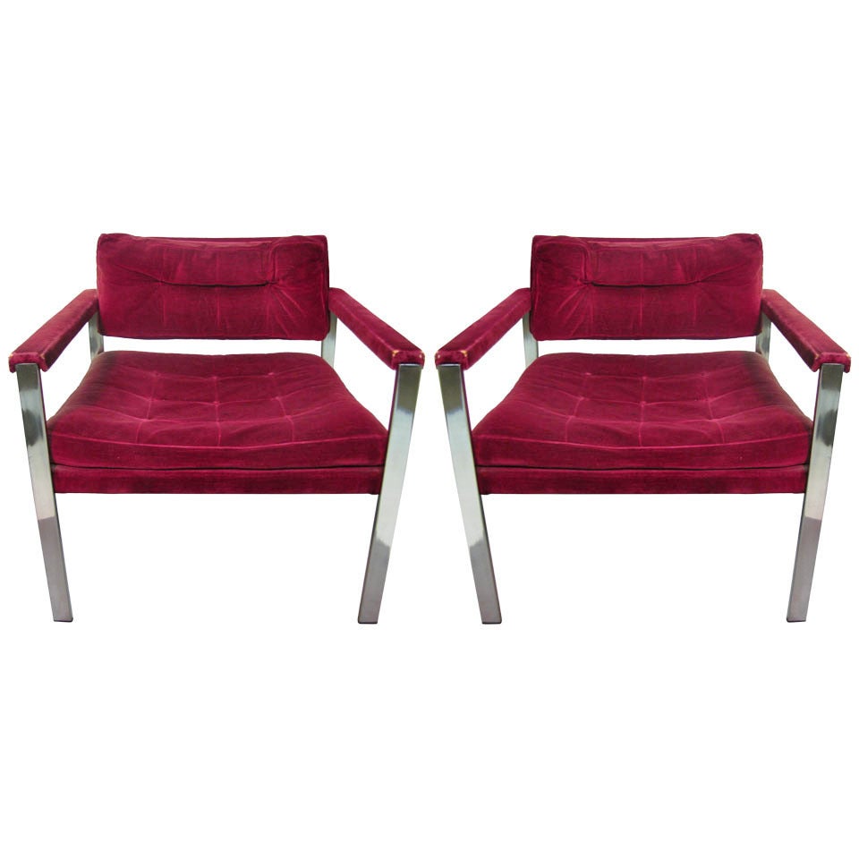 Pair of Mid Century Modern Lounge Chairs by Harvey Probber