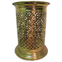 Classic Pierced Brass Regency Trash Receptacle