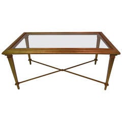 Gilt Metal and Wood, Louis XVI French Cocktail Table