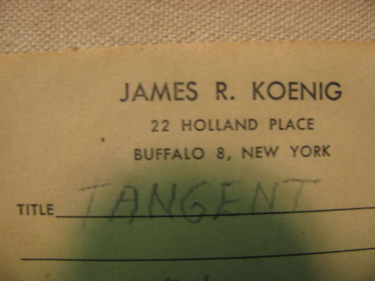 American Mid-Century Modern Cubist Artist James Koenig  Buffalo NY1948 Titled 'Tangent' For Sale