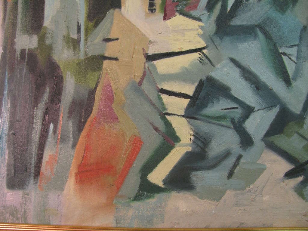 Expressionist Mid Century Modern Cubist Artist James Koenig 1948 Titled, Cool Canopy  For Sale