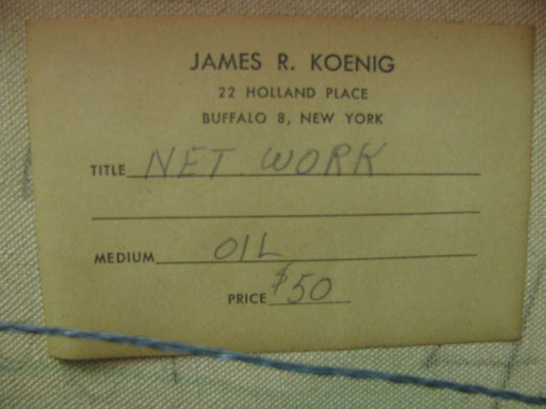 Mid-20th Century Mid Century Modern Artist James Koenig 1948 Buffalo NY Titled 'Net Work' For Sale