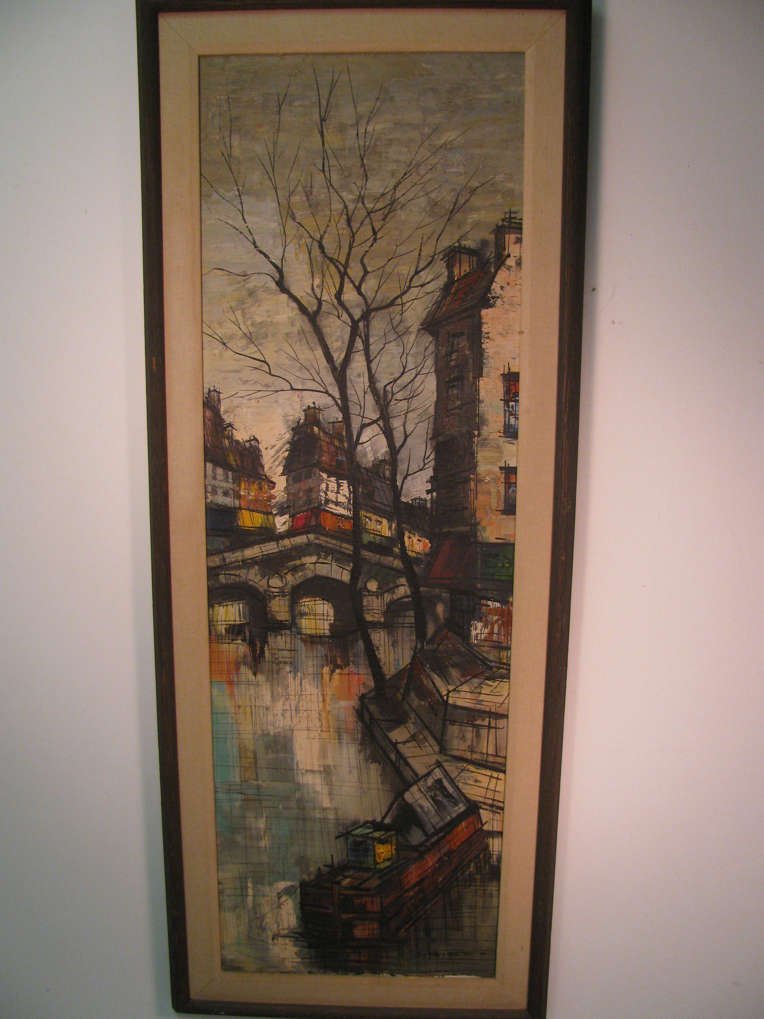 Circa 1948 Modernist Oil on Canvas by Austrian Artist M. Edward Griff
