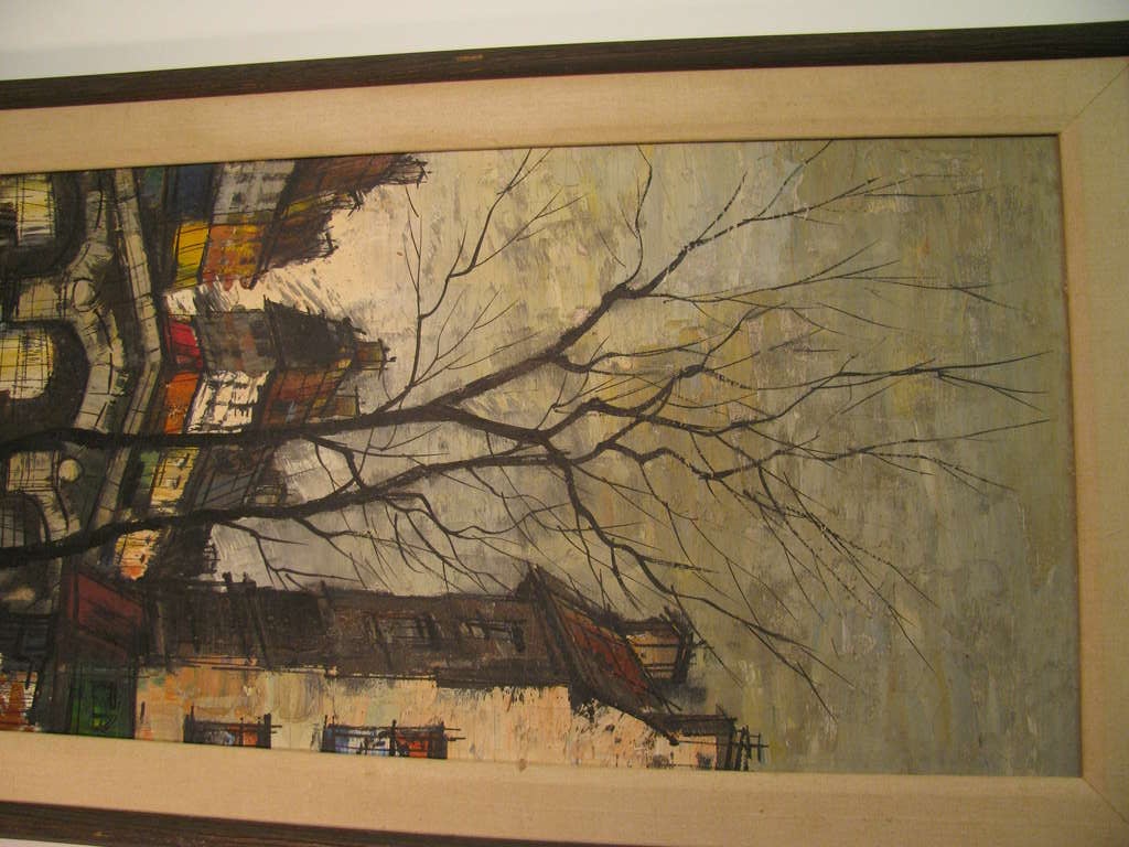 Circa 1948 Modernist Oil on Canvas by Austrian Artist M. Edward Griff 1
