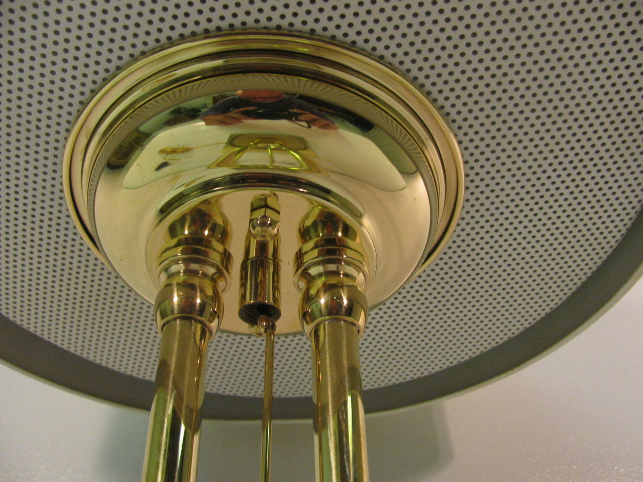 Painted Mid Century Modernist Brass Desk Table Lamp