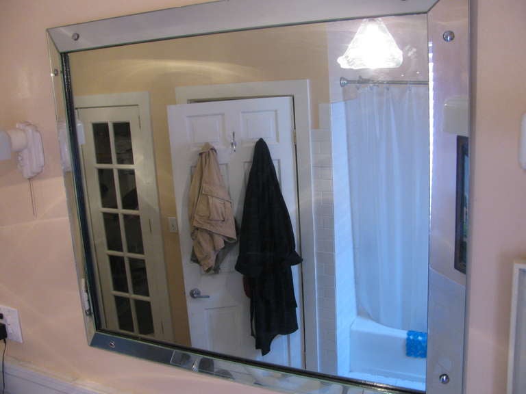 Poli Grand miroir moderne Hollywood Regency dans le style de Billy Haines, 1940 en vente