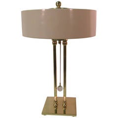 Mid Century Modernist Brass Desk Table Lamp