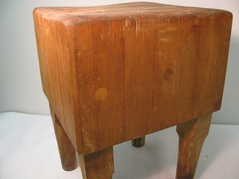 20th Century Amazing Massive Butcher Block Table From Upstate New York
