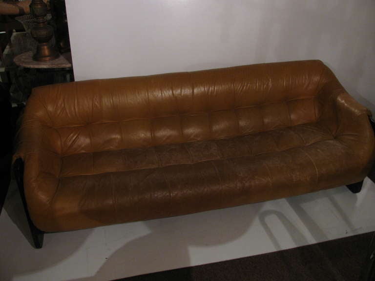 Mid-Century Modern Mid Century Modern Sofa By Percival Lafer Rosewood and Leather