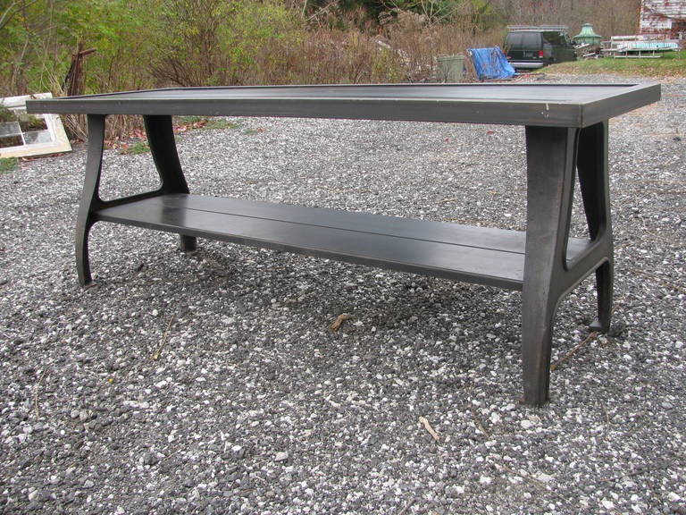 Fabulous Seven Foot Cast Iron And Steel Dining Table 3