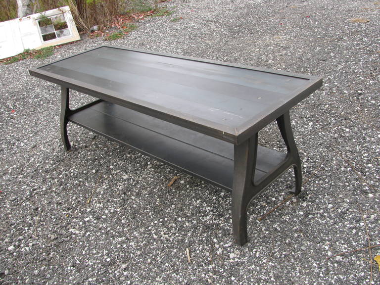 Fabulous Seven Foot Cast Iron And Steel Dining Table 4
