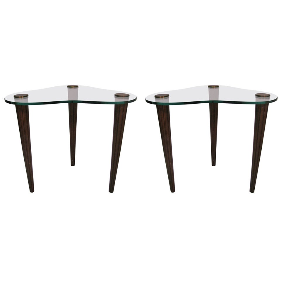 Pair of Mid Century Cloud Form Side Tables By Gilbert Rohde
