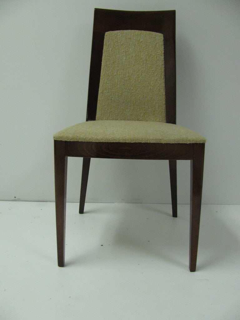 Set of Six Art Moderne Walnut Dining Chairs Germany In Good Condition In Port Jervis, NY
