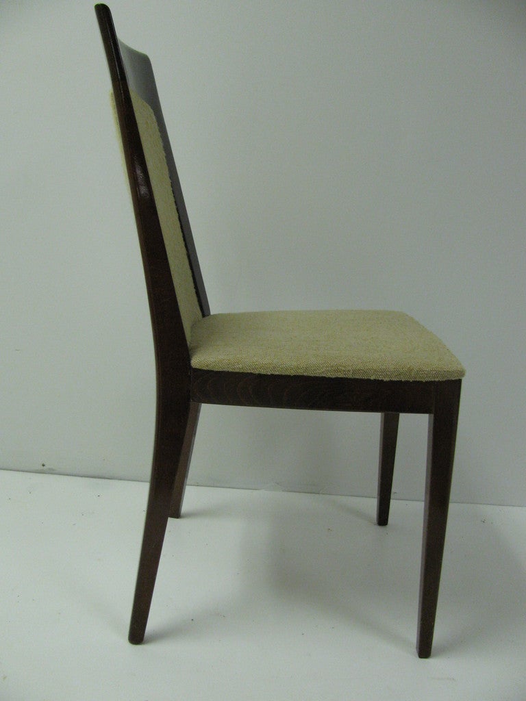 Mid-20th Century Set of Six Art Moderne Walnut Dining Chairs Germany