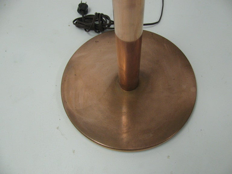American Copper Art Deco Mid Century Torchiere Attributed to Gilbert Rohde