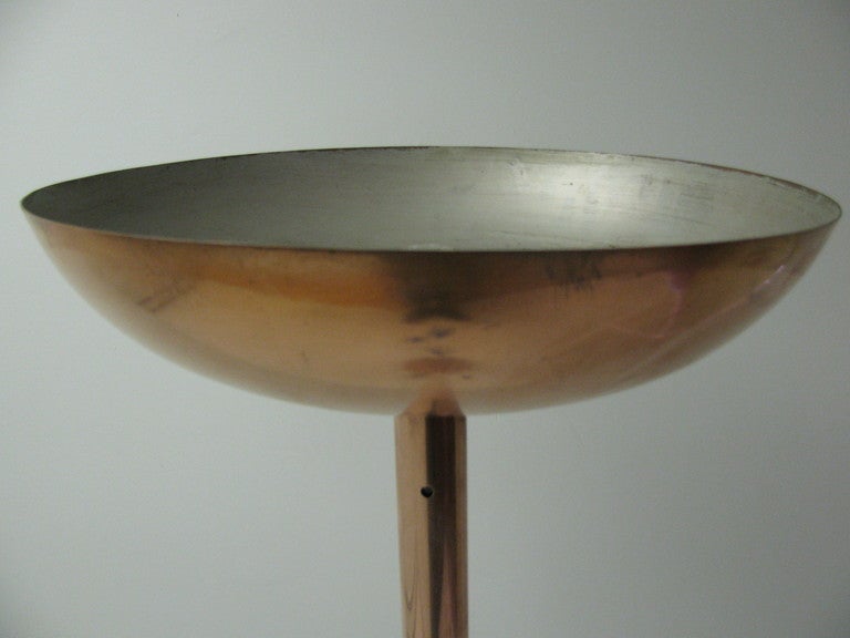 Copper Art Deco Mid Century Torchiere Attributed to Gilbert Rohde In Good Condition In Port Jervis, NY