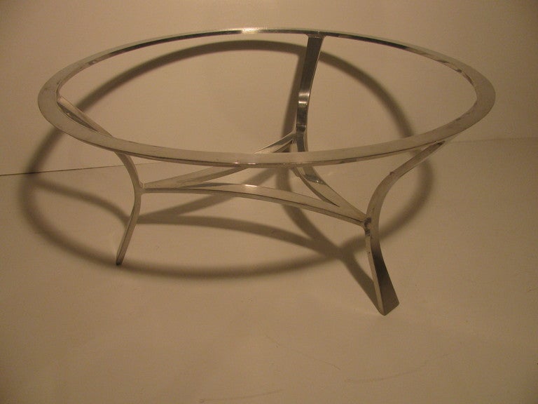 American Mid-Century Aluminum with Glass Top Cocktail/Coffee Table by John Vesey