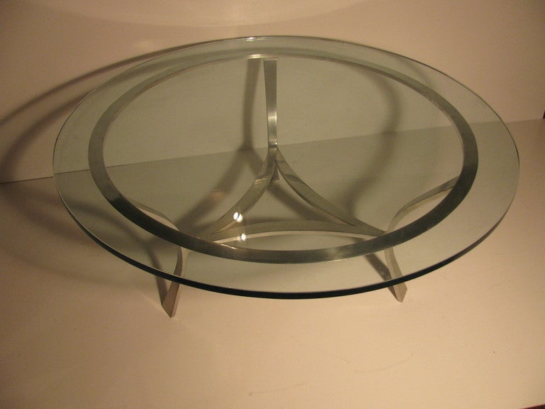 Mid-Century Modern Mid-Century Aluminum with Glass Top Cocktail/Coffee Table by John Vesey