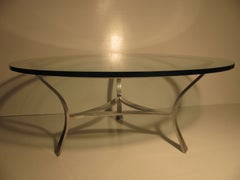 Mid-Century Aluminum with Glass Top Cocktail/Coffee Table by John Vesey