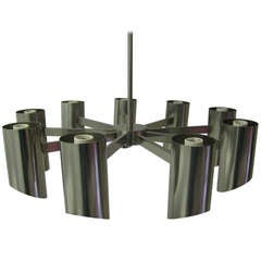 Stainless Steel Chandelier by Angelo Lelli for Arredoluce 3