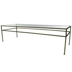 Architectural Mid Century Satin Brass Cocktail / Coffee Table  Harvey Probber