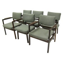 Jens Risom Danish Mid Century Modern Dining Chairs Set of Six