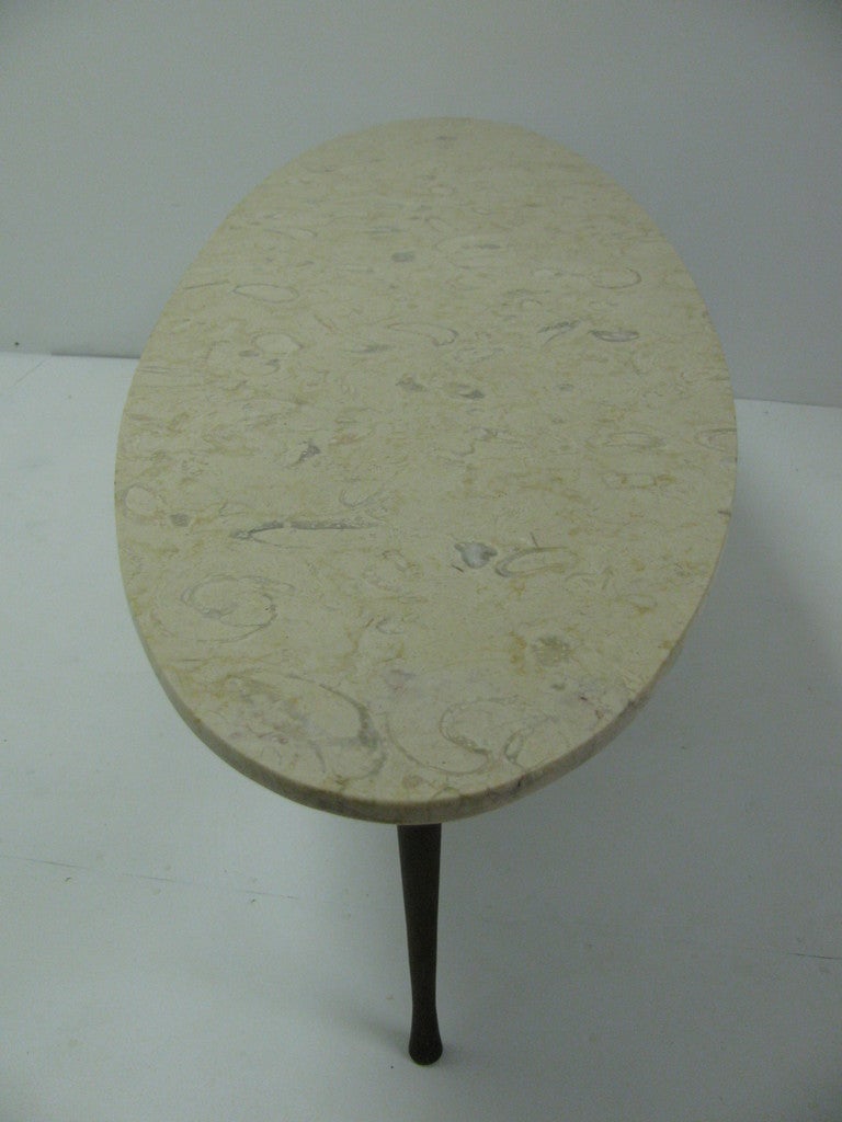 Mid-Century Modern Elliptical Italian Marble Cocktail Table 5