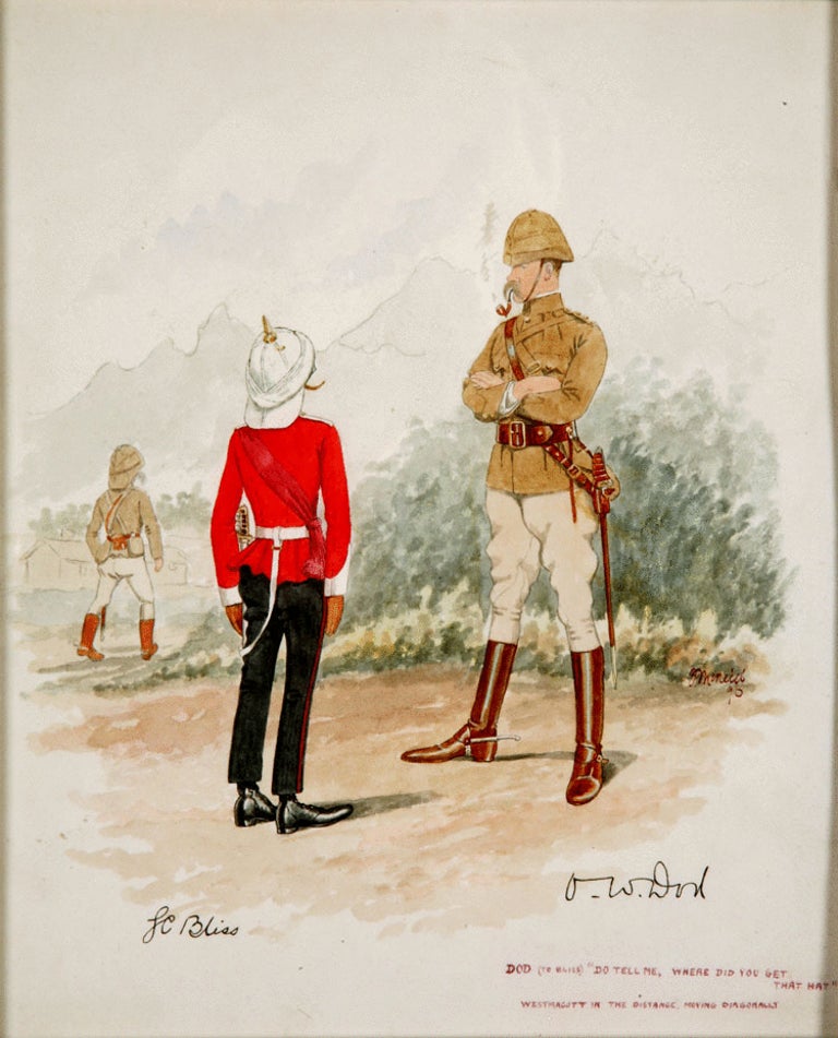 Antique Watercolours of Officers of the Lancashire Fusiliers by McNeil