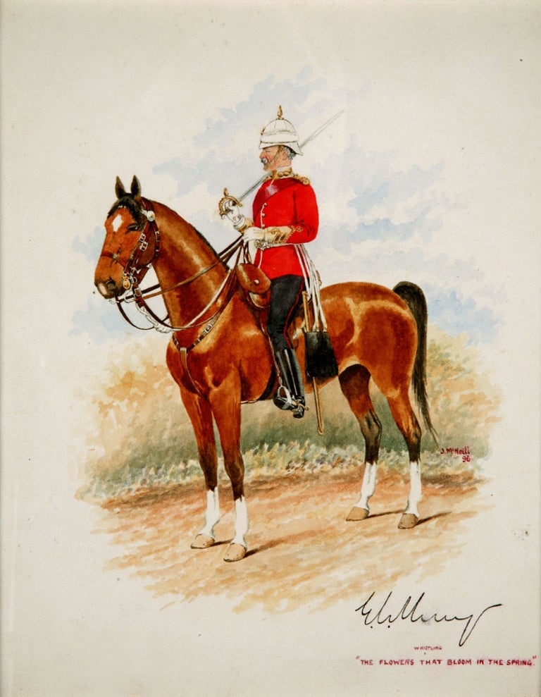 English Antique Watercolours of Officers of the Lancashire Fusiliers by McNeil