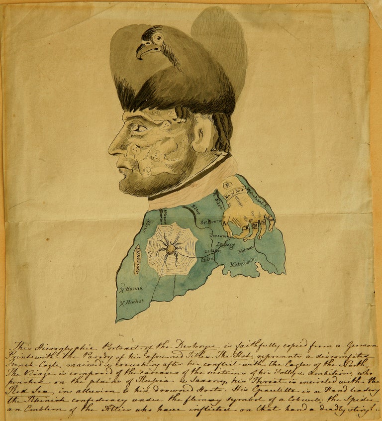 Hieroglyhic Water Colour Portrait of Napoleon