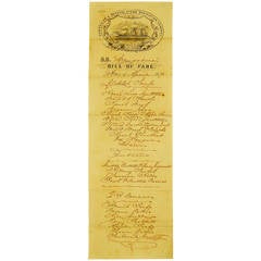 Antique Bill of Fare for the SS Bangalore
