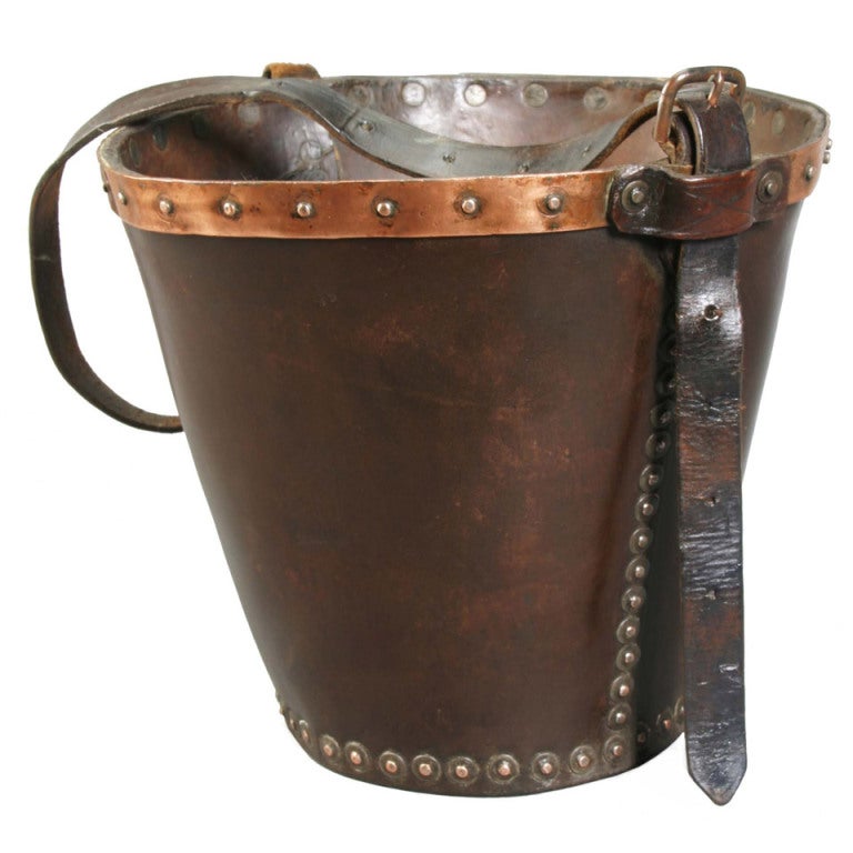 Antique Leather Fire Bucket at 1stdibs