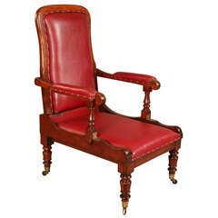 Antique Campaign Library Armchair