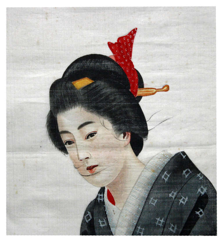 A Set of Four Japanese Paintings For Sale 2