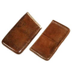 Antique Leather & Silver Cigar case
