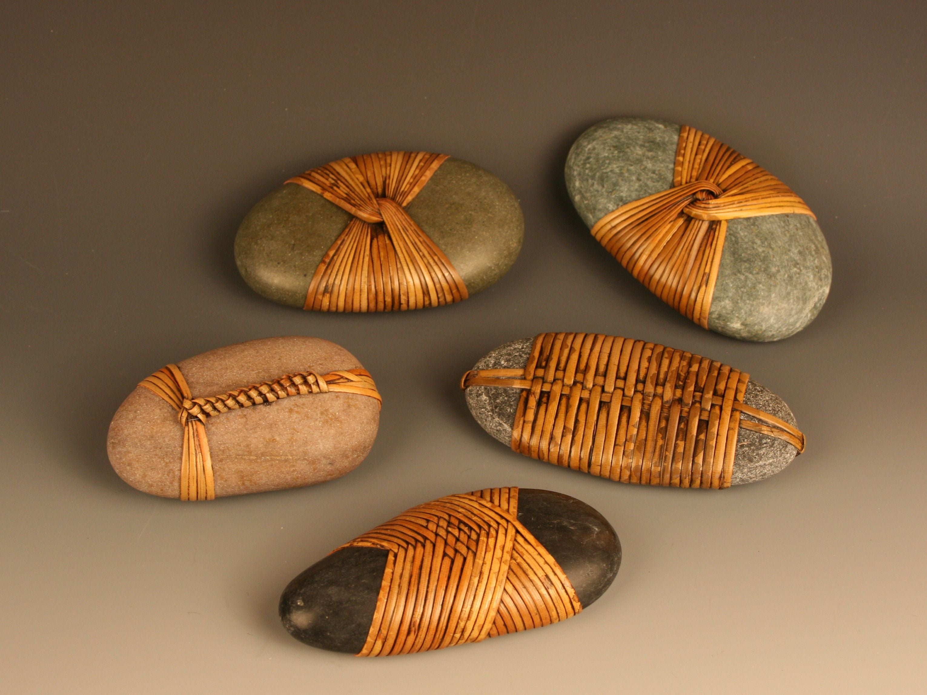 Wrapped Stone Sculptures by Del Webber For Sale