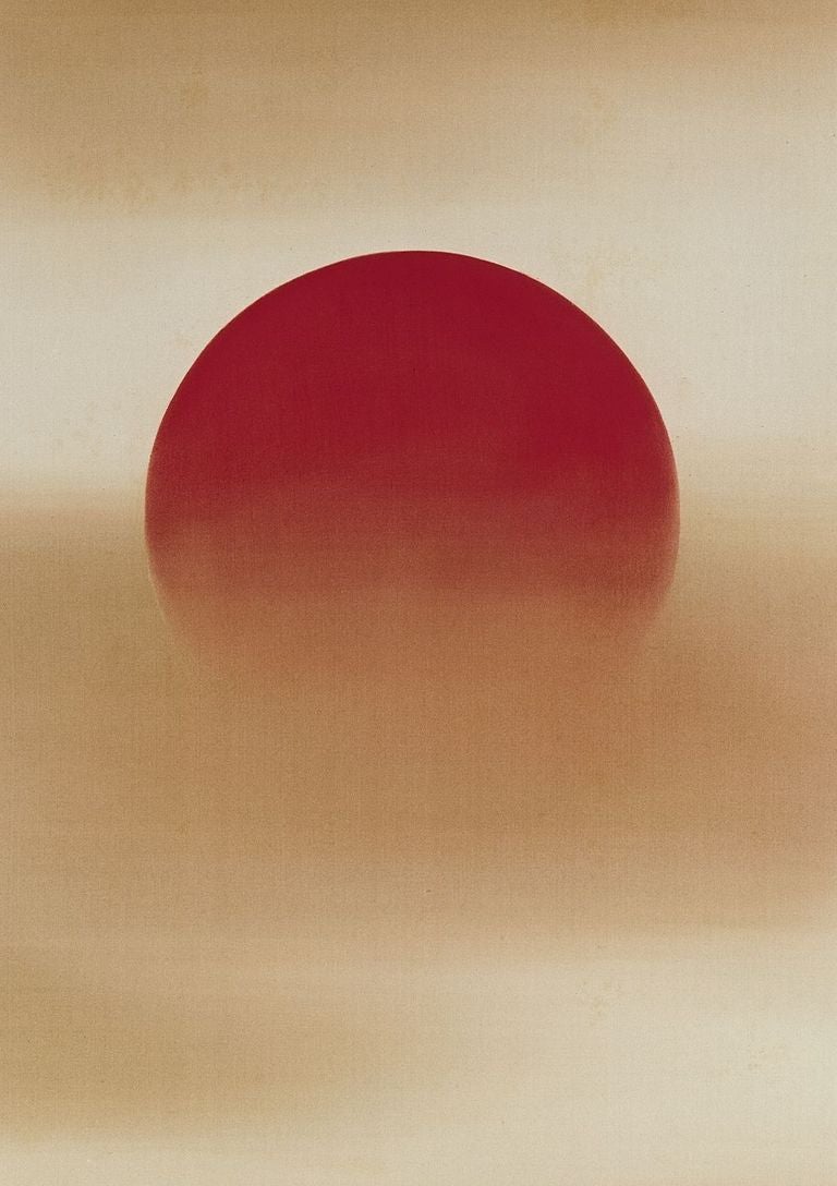 Taisho Imao Keisho Scroll Painting of the Sun Rising Over the Sea For Sale