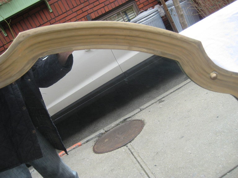 Mid-20th Century Brass Scallop Mirror In Excellent Condition In High Point, NC