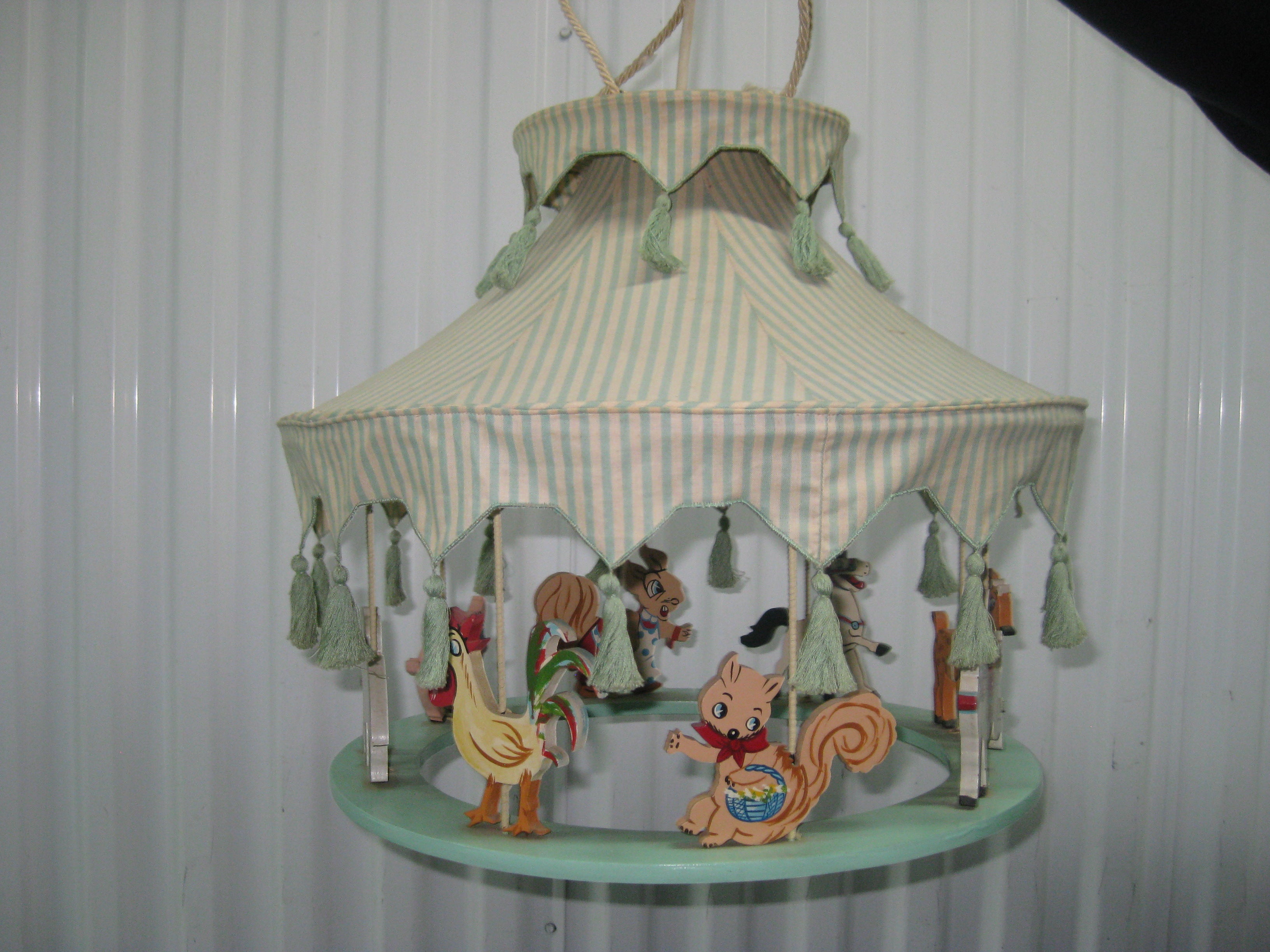 Vintage Carousel Shaped Children's Chandelier For Sale
