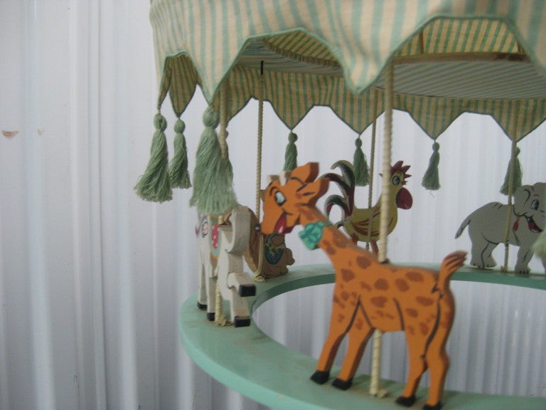 Vintage Carousel Shaped Children's Chandelier In Good Condition For Sale In High Point, NC