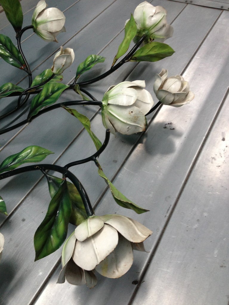 Unknown Tole Magnolia Hollywood Regency Wall Light Fixture