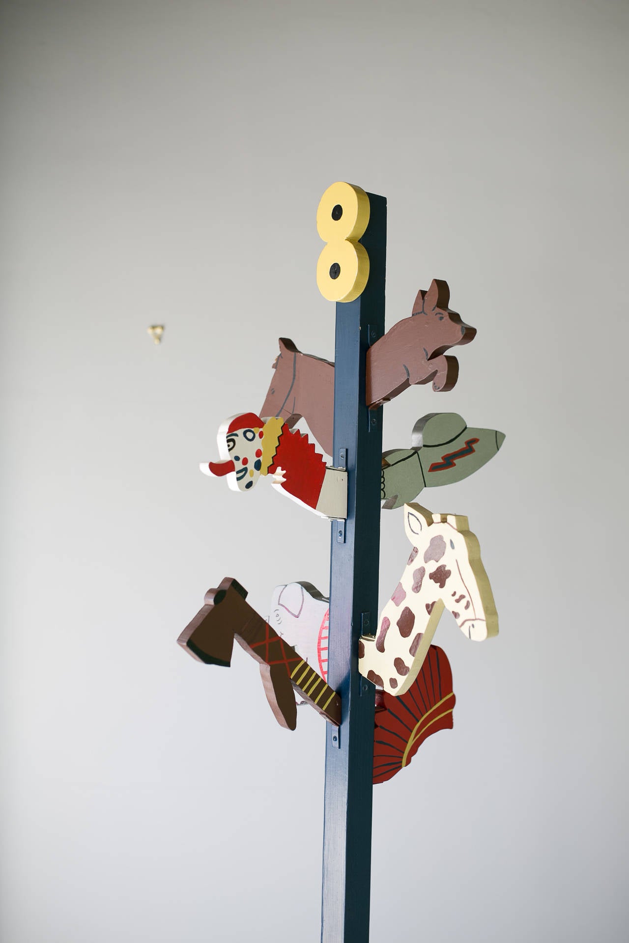 American Folk Art Coat Rack, 1950s In Excellent Condition For Sale In High Point, NC