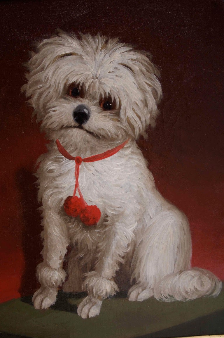 Dog Portrait, Oil On Canvas at 1stdibs