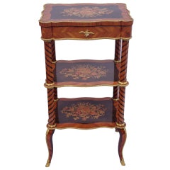Small Worker Table Of Inlaid Wood