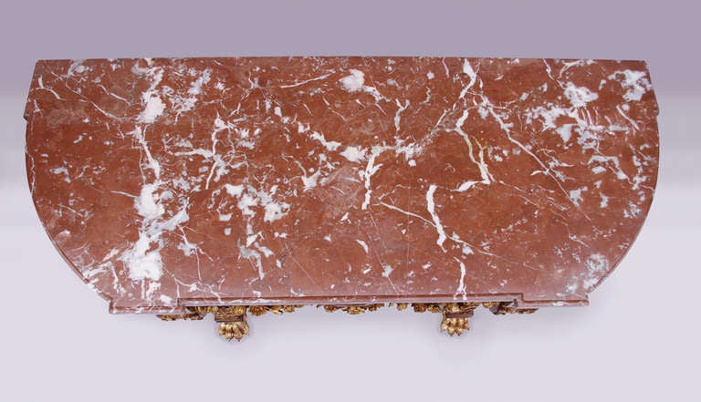19th Century Louis XVI Style Console with Red Languedoc Marble Top 6